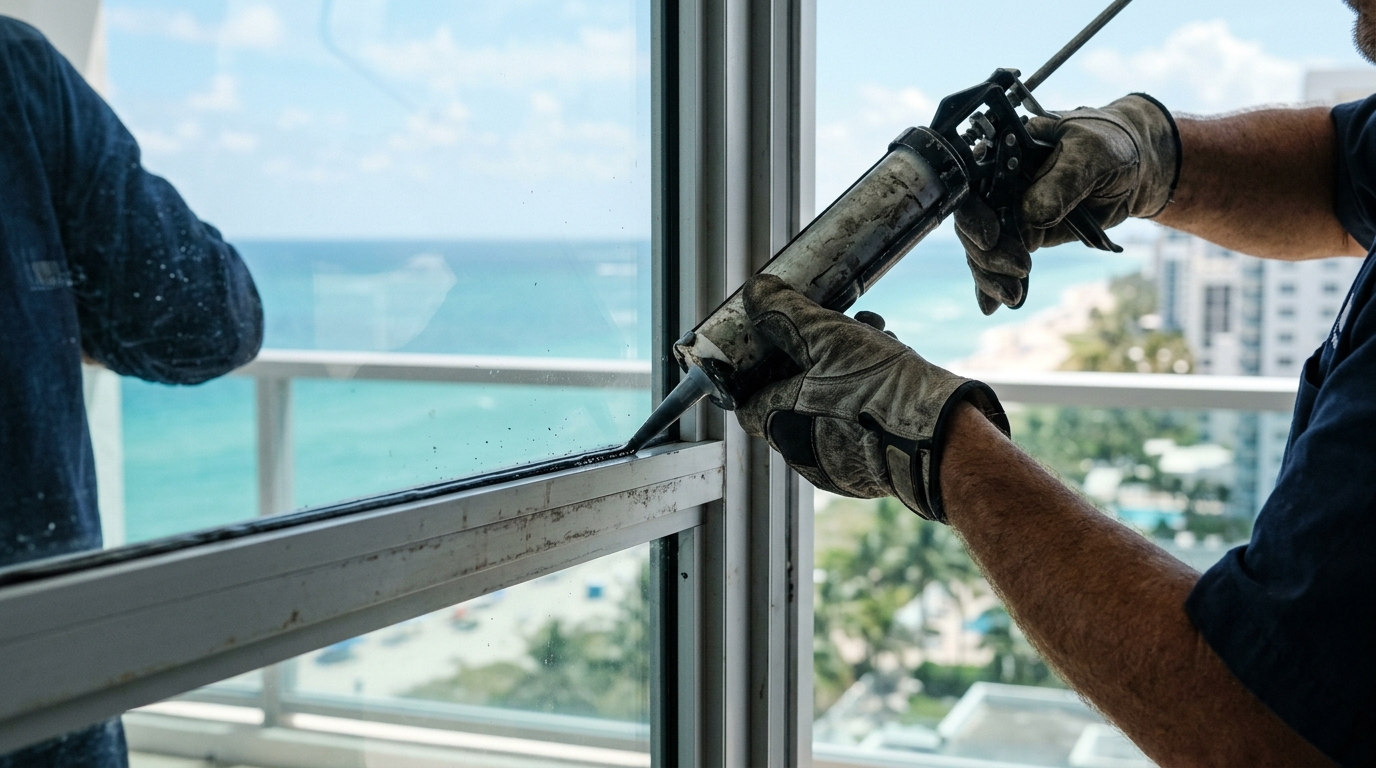 Miami Glass Rescue technician with equipment