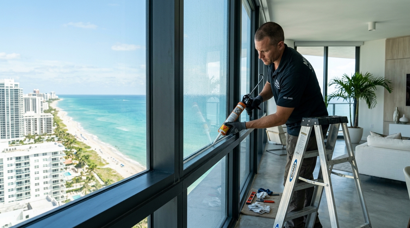 Glass installation at luxury Miami villa