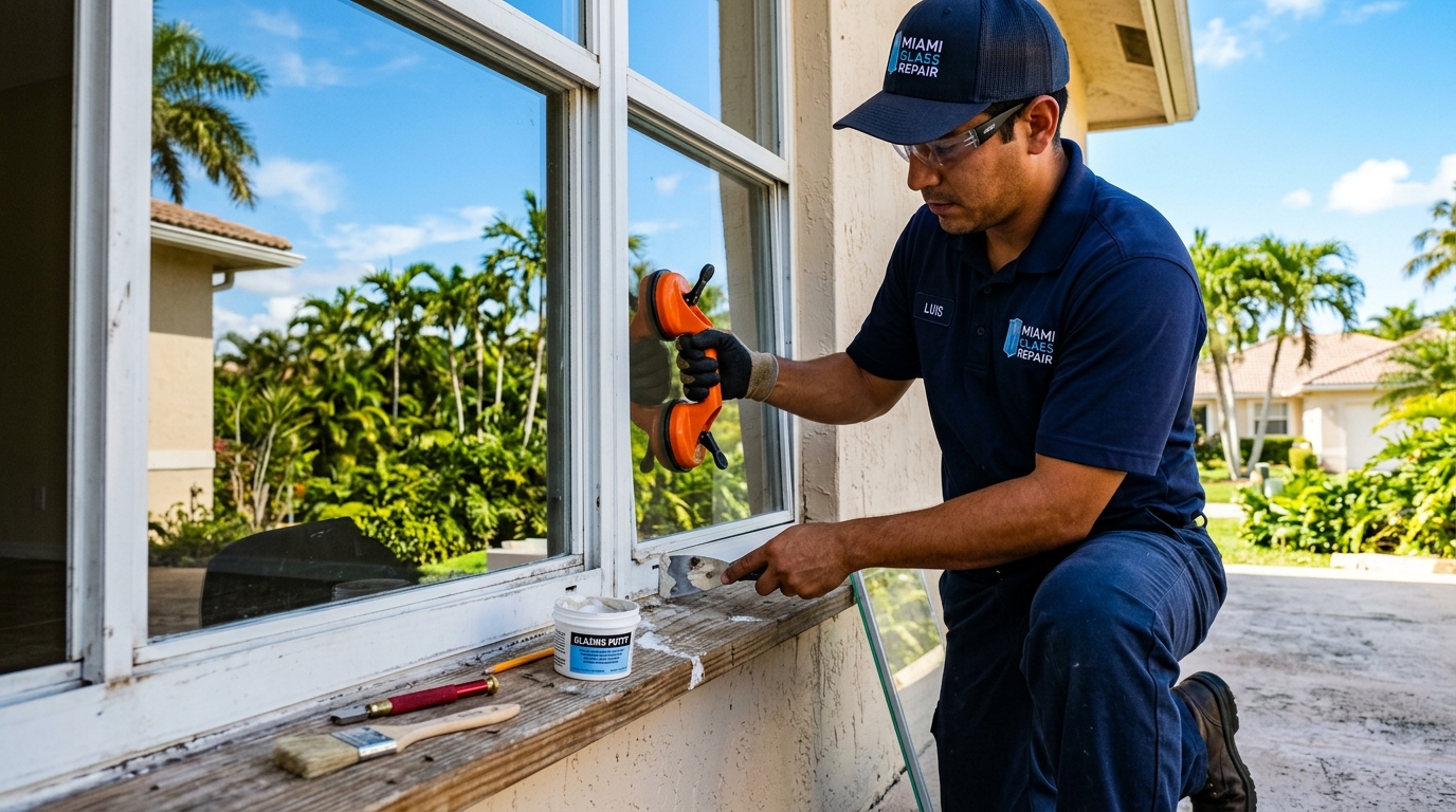 Window glass repair in Miami