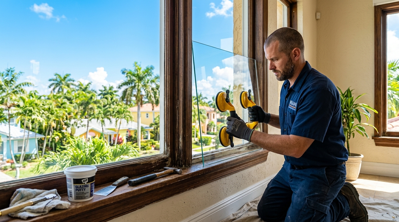 Glass installation Miami residential villa