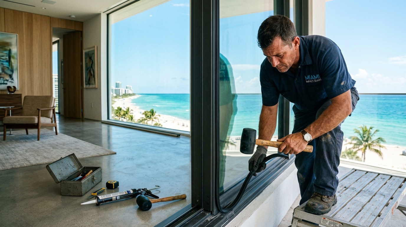 Glass installation at luxury Miami villa