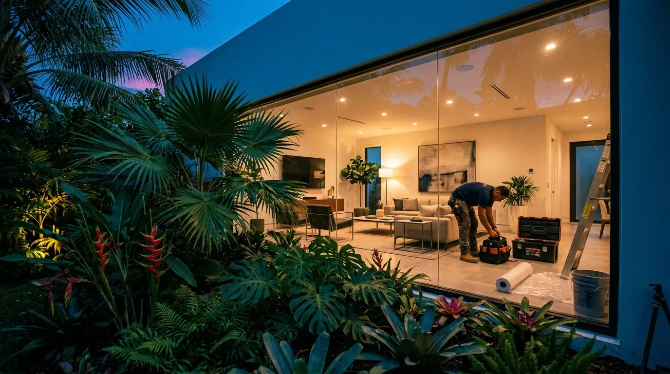 Miami Glass Rescue technician with equipment
