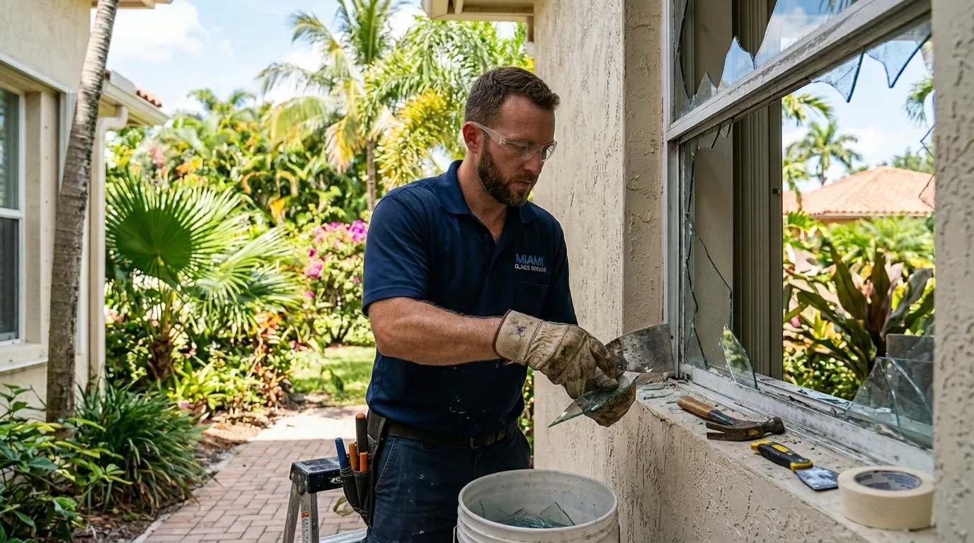 Glass installation Miami residential villa