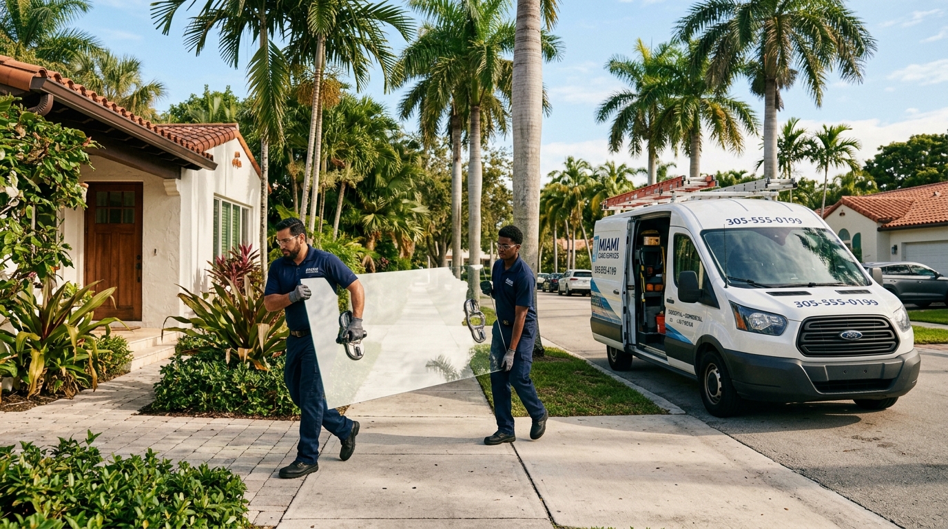 Glass installation Miami residential villa