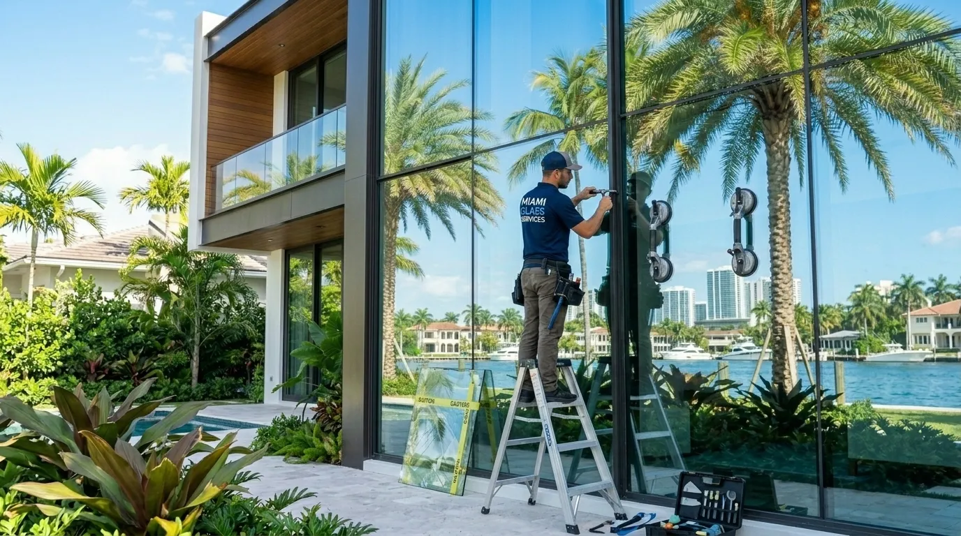 Window glass repair in Miami
