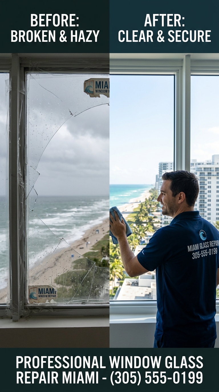 Technician installing window glass
