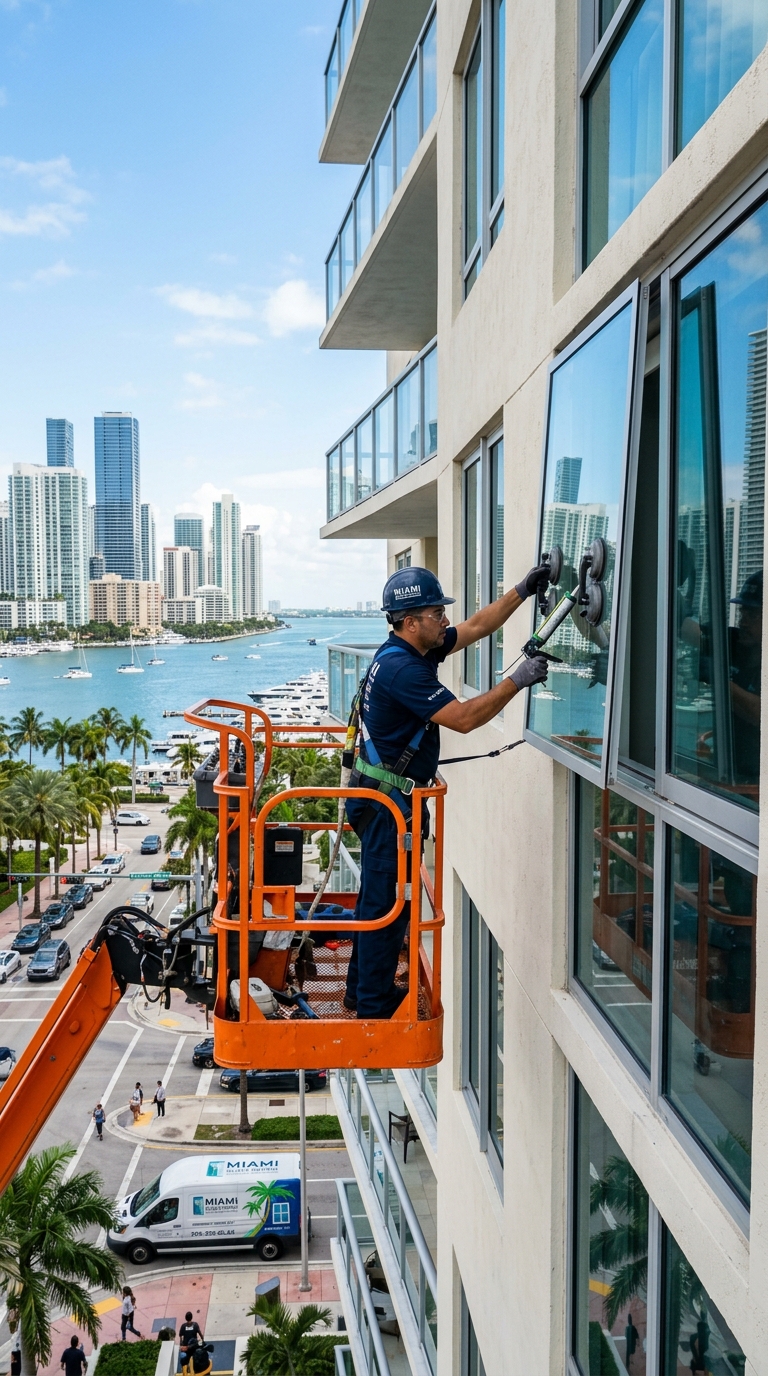 Window glass repair in Miami