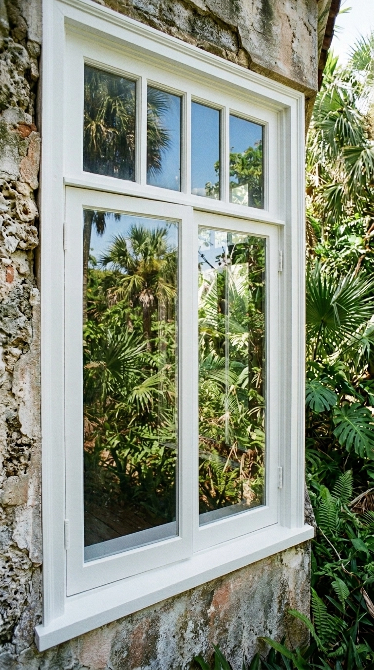 Window glass after professional repair Miami