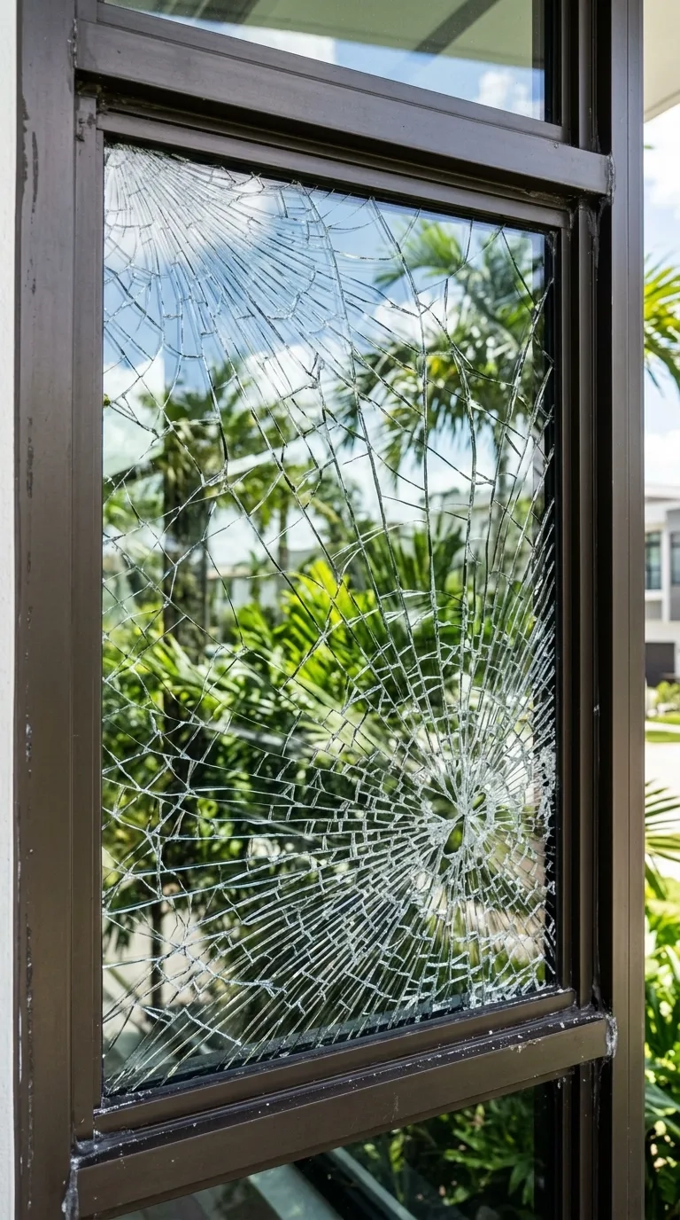 Old single pane windows Miami home before upgrade